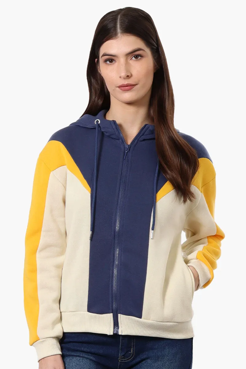 New Look Fleece Colour Block Hoodie - Navy sold by Fairweather