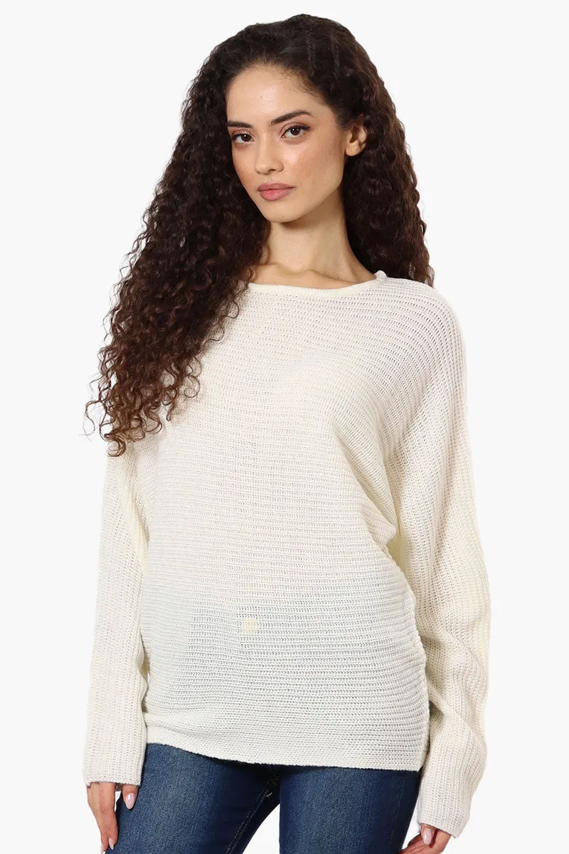 International INC Company Ribbed Pullover Sweater - White sold by Fairweather
