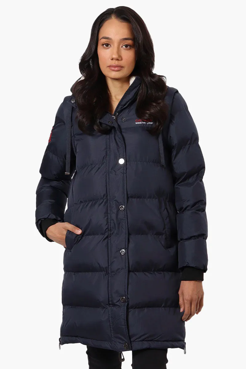 Canada Weather Gear Side Slit Puffer Parka Jacket - Navy sold by Fairweather