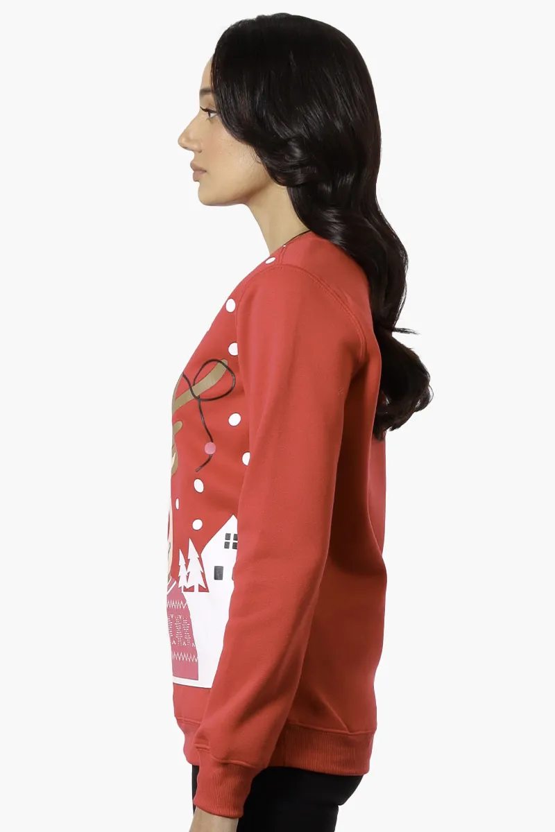 Ugly Christmas Sweater Reindeer Print Christmas Sweater - Red sold by Fairweather product image thumbnail 2