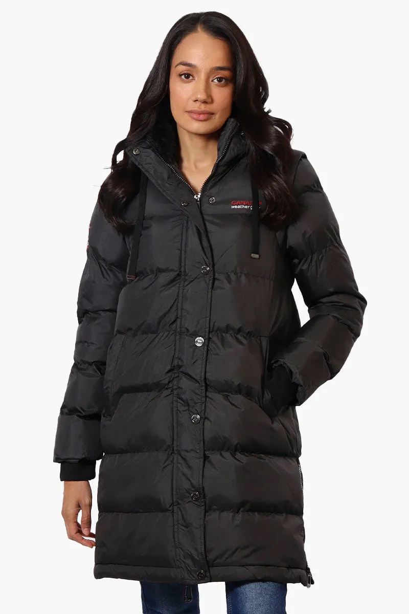 Canada Weather Gear Side Slit Puffer Parka Jacket - Black sold by Fairweather