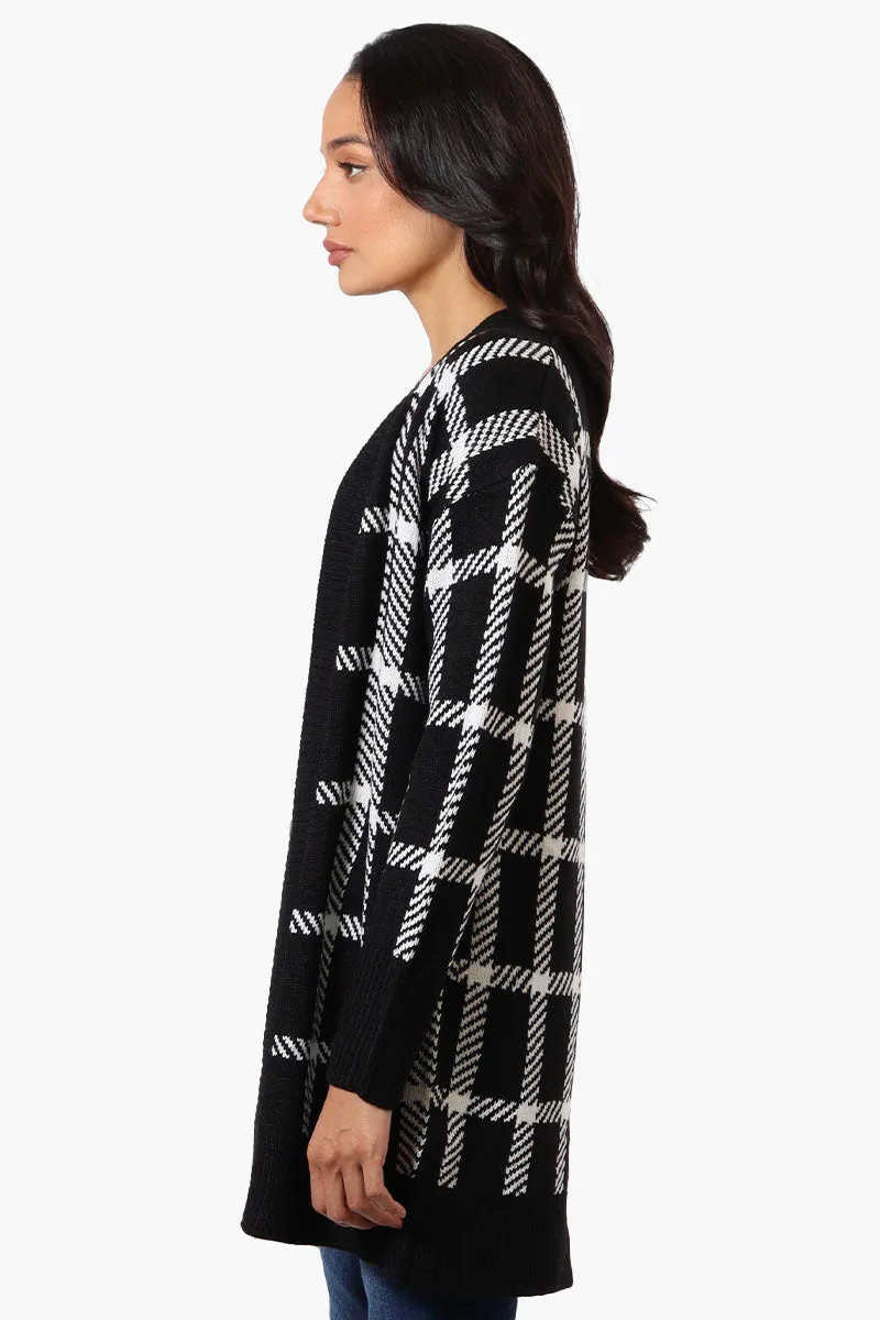 Canada Weather Gear Plaid Open Wrap Cardigan - Black sold by Fairweather product image thumbnail 2