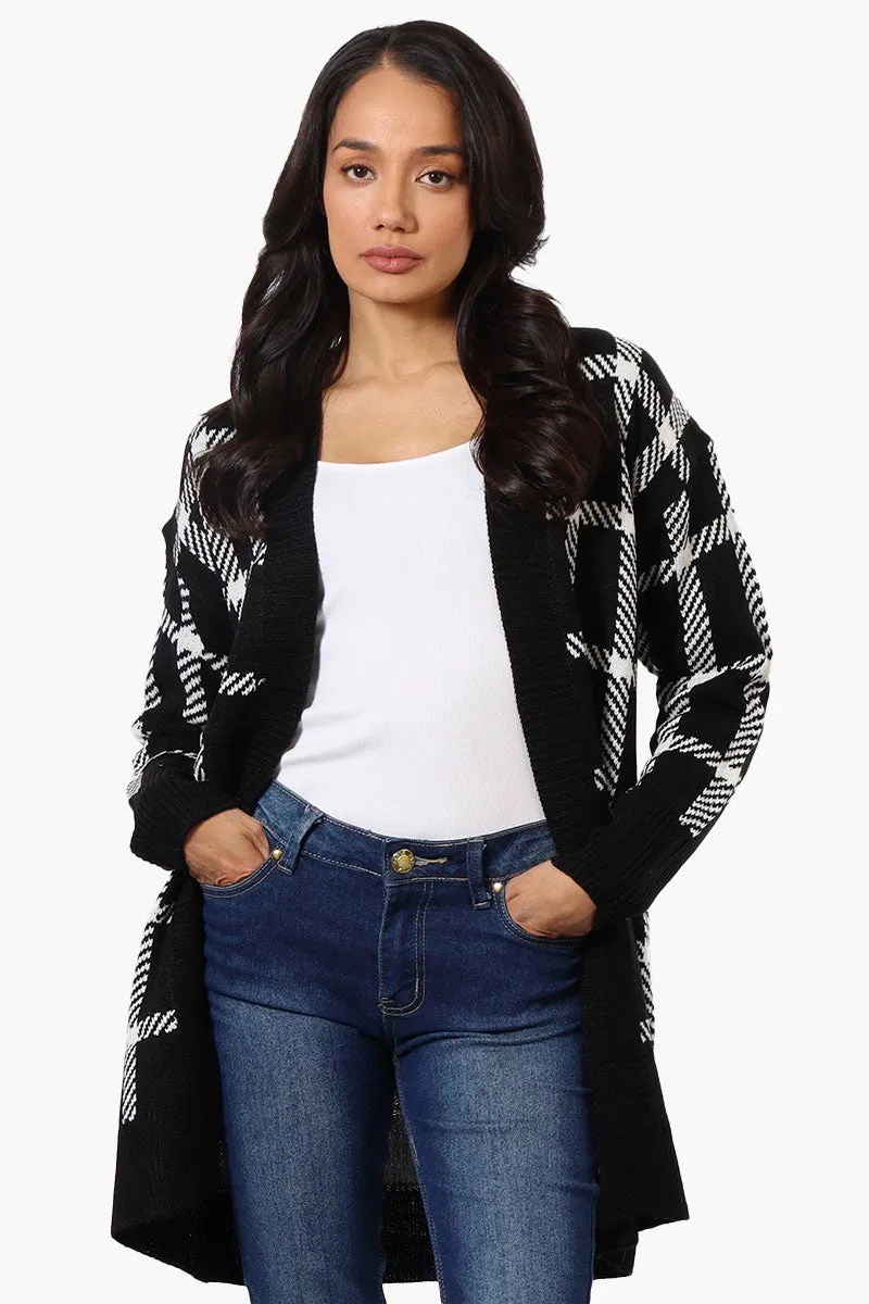 Canada Weather Gear Plaid Open Wrap Cardigan - Black sold by Fairweather