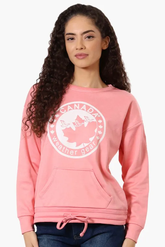 Canada Weather Gear Logo Drawstring Sweatshirt - Pink sold by Fairweather