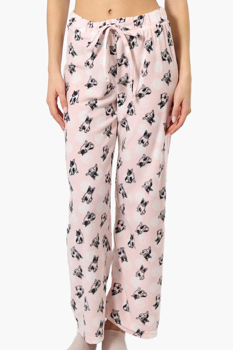 Canada Weather Gear Dog Pattern Wide Leg Pajama Pants - Pink sold by Fairweather