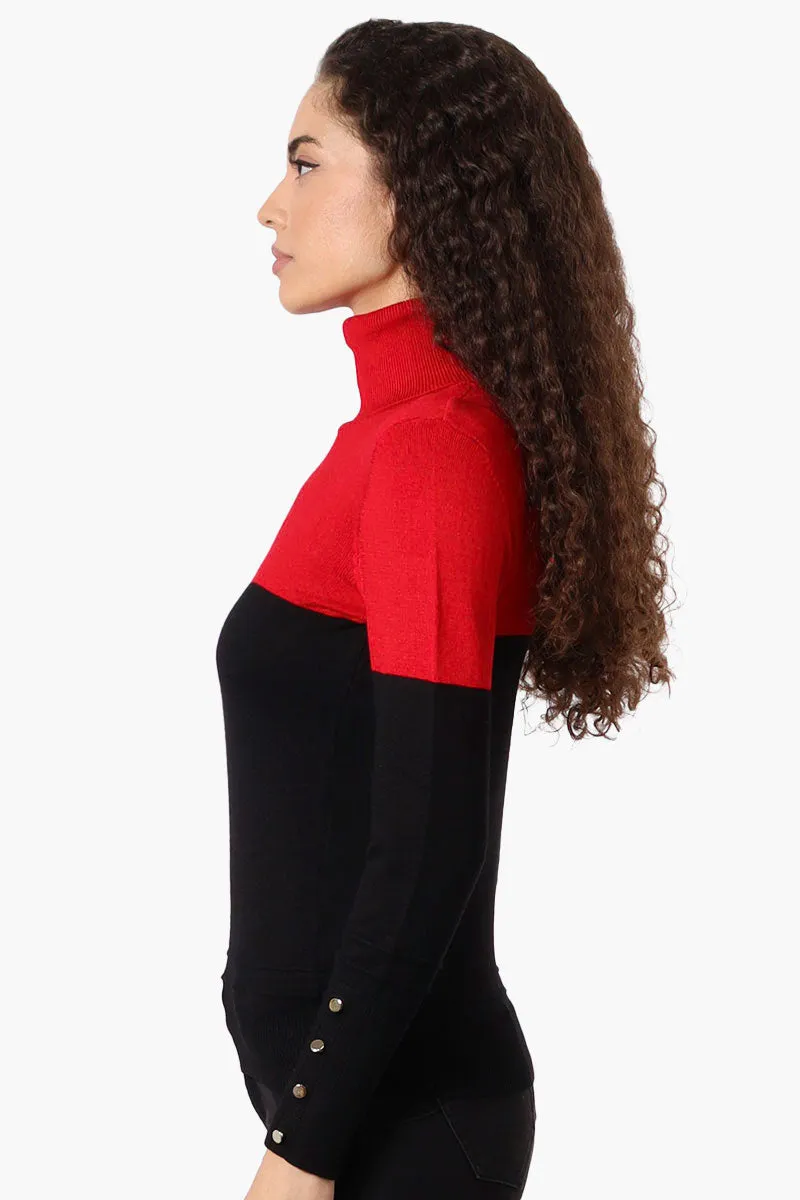 International INC Company Colour Block Turtleneck Pullover Sweater - Red sold by Fairweather product image thumbnail 2