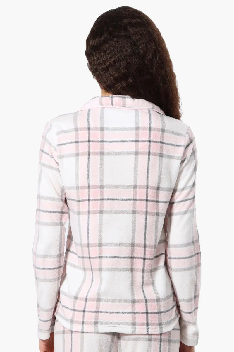 Canada Weather Gear Plaid Button Down Pajama Top - Blush sold by Fairweather product image thumbnail 3