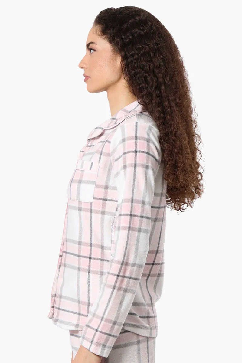 Canada Weather Gear Plaid Button Down Pajama Top - Blush sold by Fairweather product image thumbnail 2