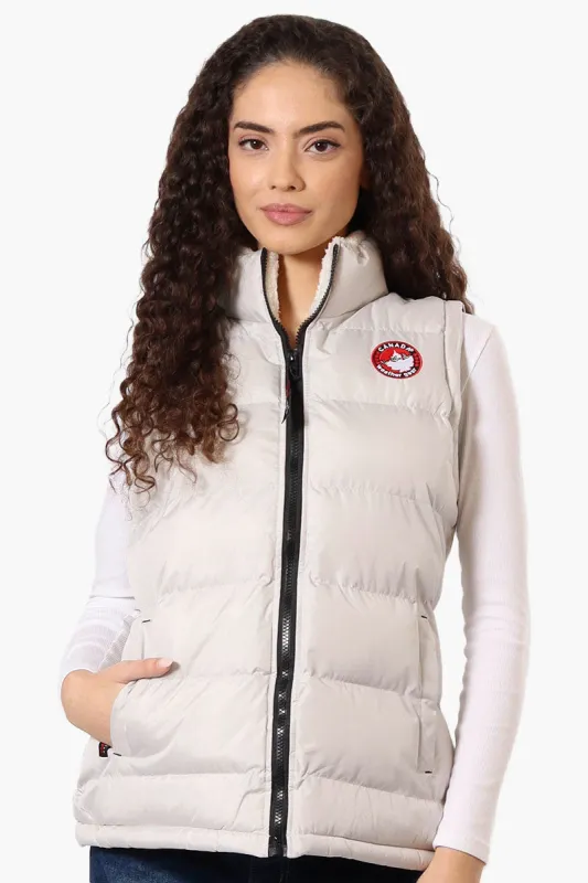Canada Weather Gear Fleece Lined Collar Bubble Vest - Stone sold by Fairweather