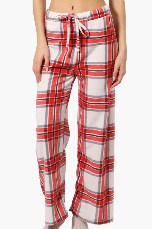 Canada Weather Gear Plaid Wide Leg Pajama Pants - Red sold by Fairweather