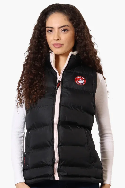 Canada Weather Gear Fleece Lined Collar Bubble Vest - Black sold by Fairweather