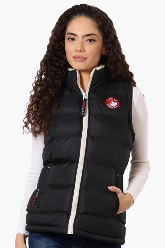 Canada Weather Gear Fleece Lined Collar Bubble Vest - Black sold by Fairweather