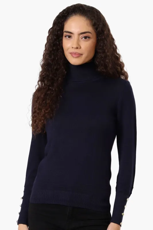 International INC Company Basic Turtleneck Pullover Sweater - Navy sold by Fairweather