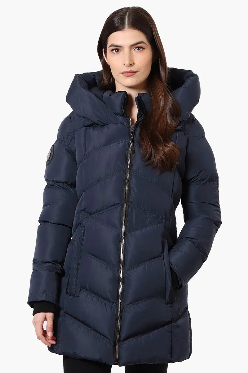 Canada Weather Gear Chevron Quilted Puffer Parka Jacket - Navy sold by Fairweather