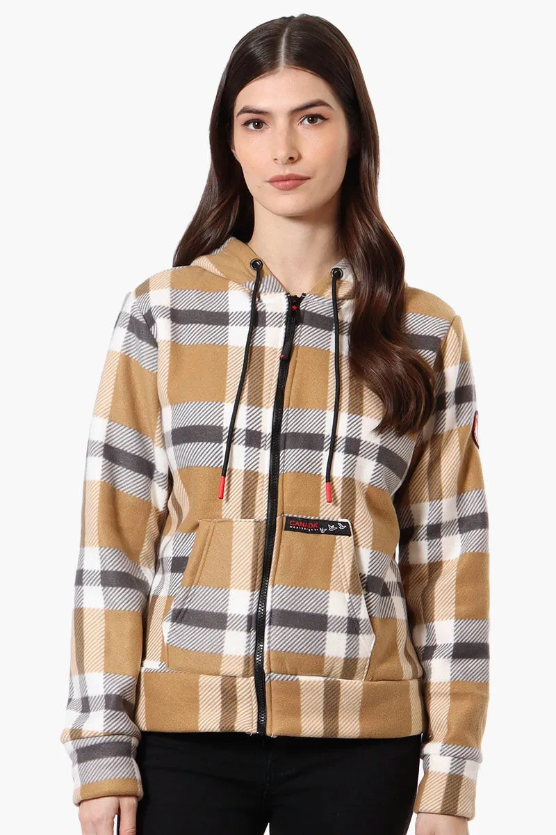 Canada Weather Gear Plaid Fleece Lined Hoodie - Beige sold by Fairweather