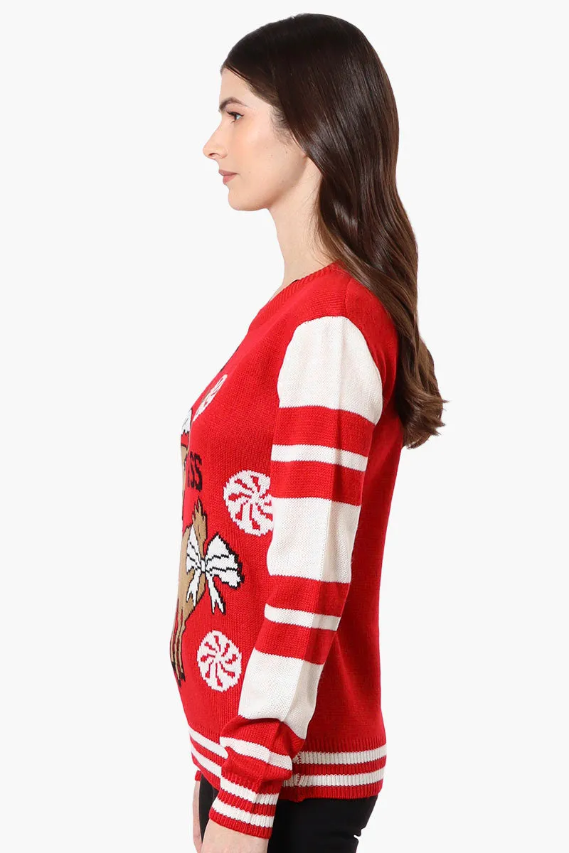 Ugly Christmas Sweater Doe Knit Christmas Sweater - Red sold by Fairweather product image thumbnail 2