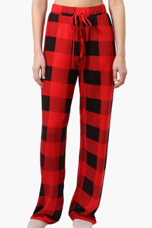 Canada Weather Gear Plaid Wide Leg Pajama Pants - Red sold by Fairweather