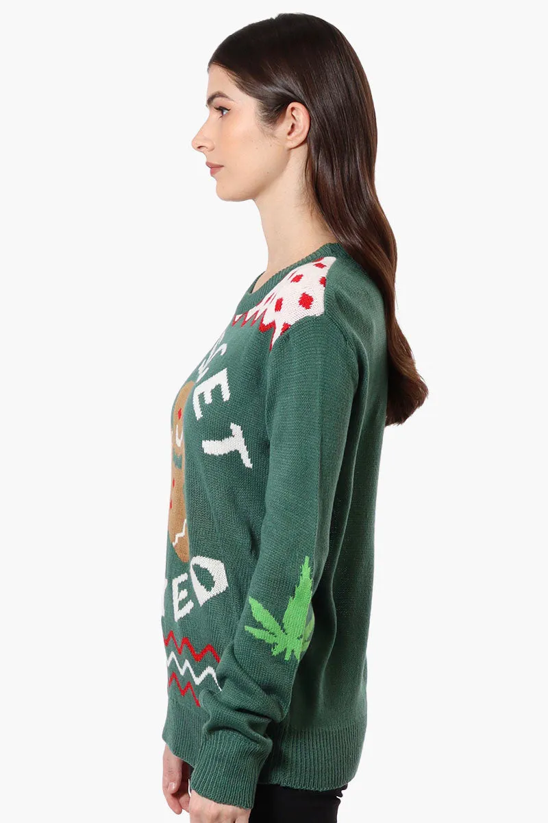 Ugly Christmas Sweater Let's Get Baked Knit Christmas Sweater - Green sold by Fairweather product image thumbnail 2