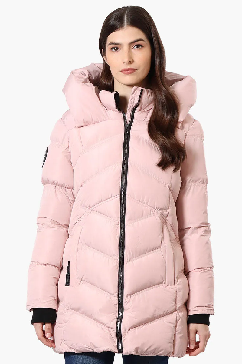 Canada Weather Gear Chevron Quilted Puffer Parka Jacket - Pink sold by Fairweather