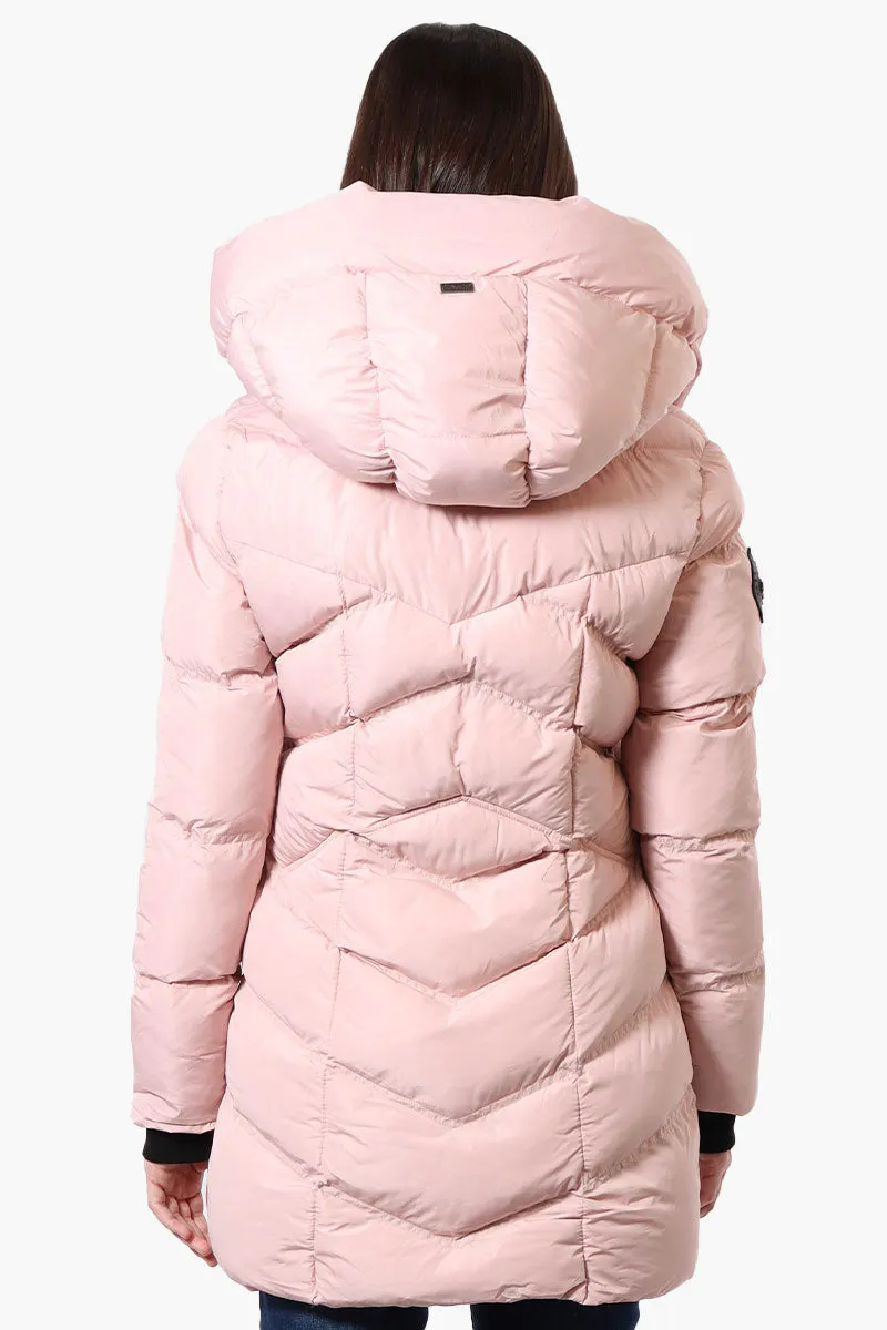 Canada Weather Gear Chevron Quilted Puffer Parka Jacket - Pink sold by Fairweather product image thumbnail 3