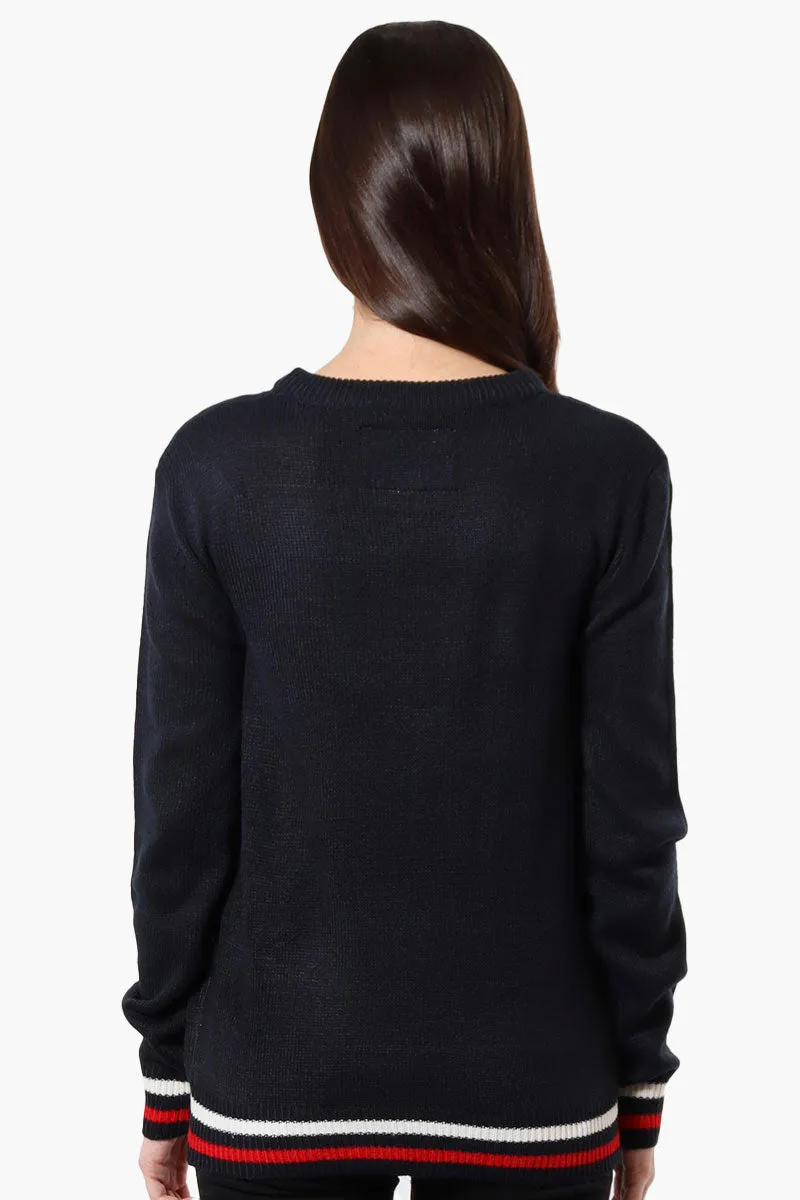 Ugly Christmas Sweater Merry Kiss-Mas Knit Christmas Sweater - Navy sold by Fairweather product image thumbnail 3