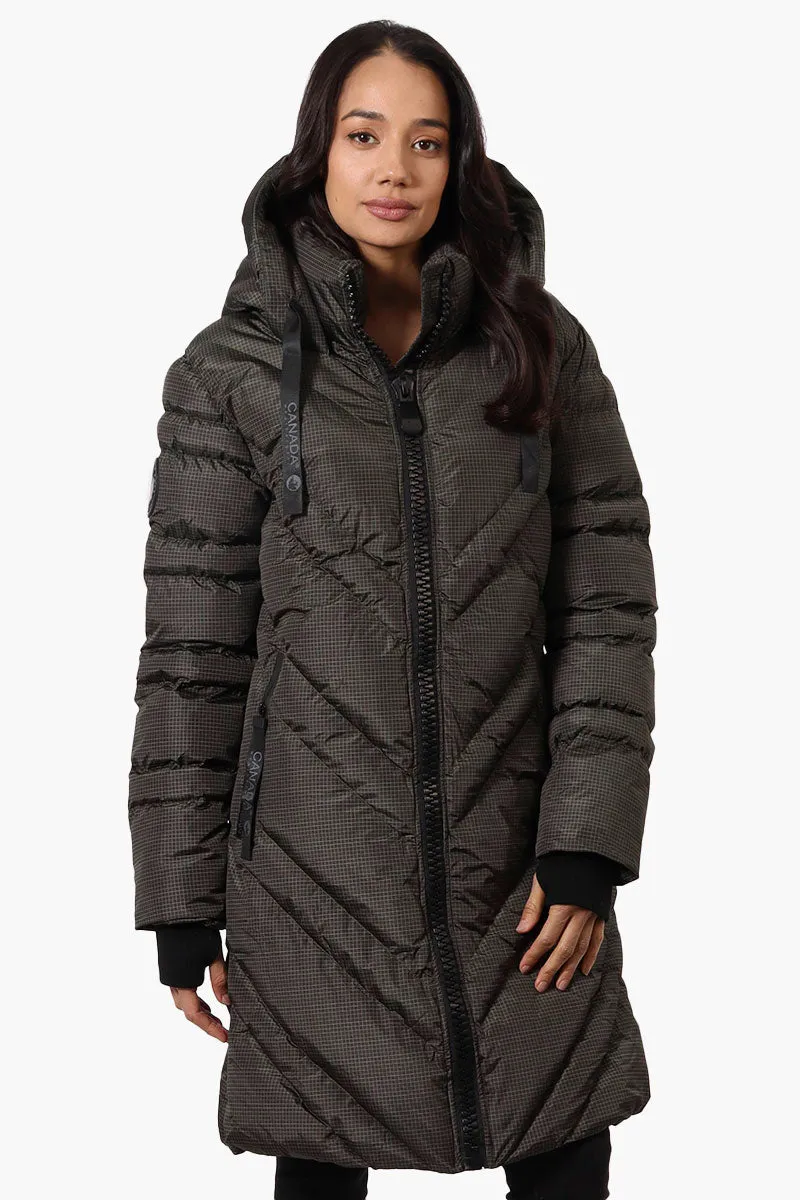 Canada Weather Gear Chevron Quilted Long Parka Jacket - Olive sold by Fairweather