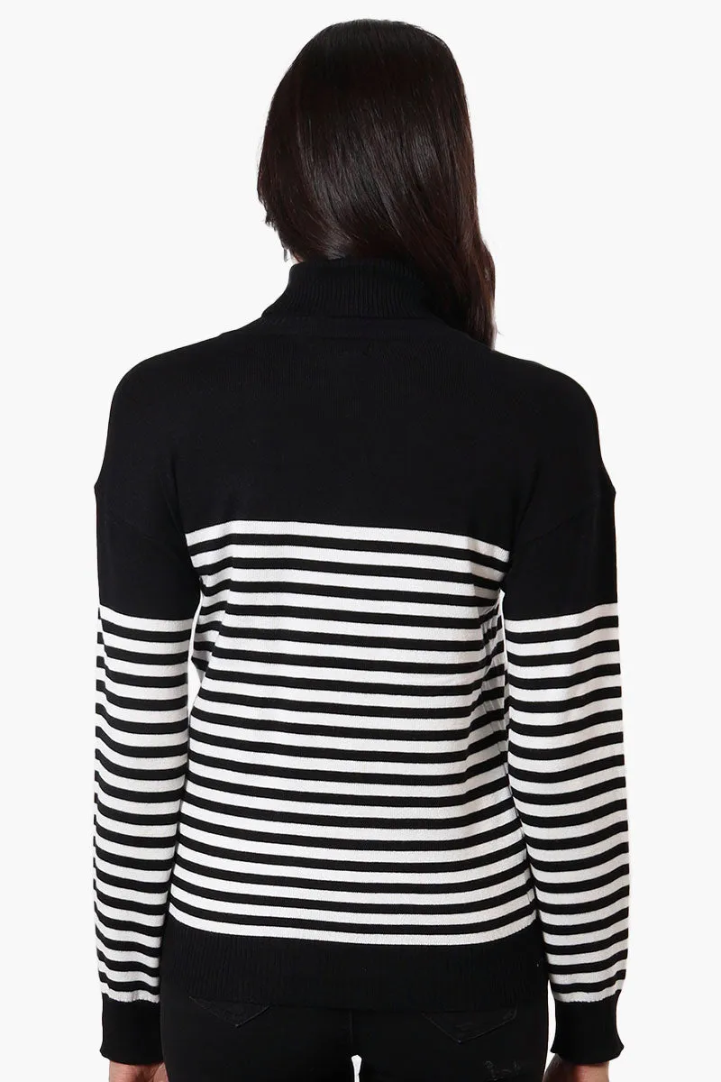 International INC Company Striped Turtleneck Pullover Sweater - Black sold by Fairweather product image thumbnail 3