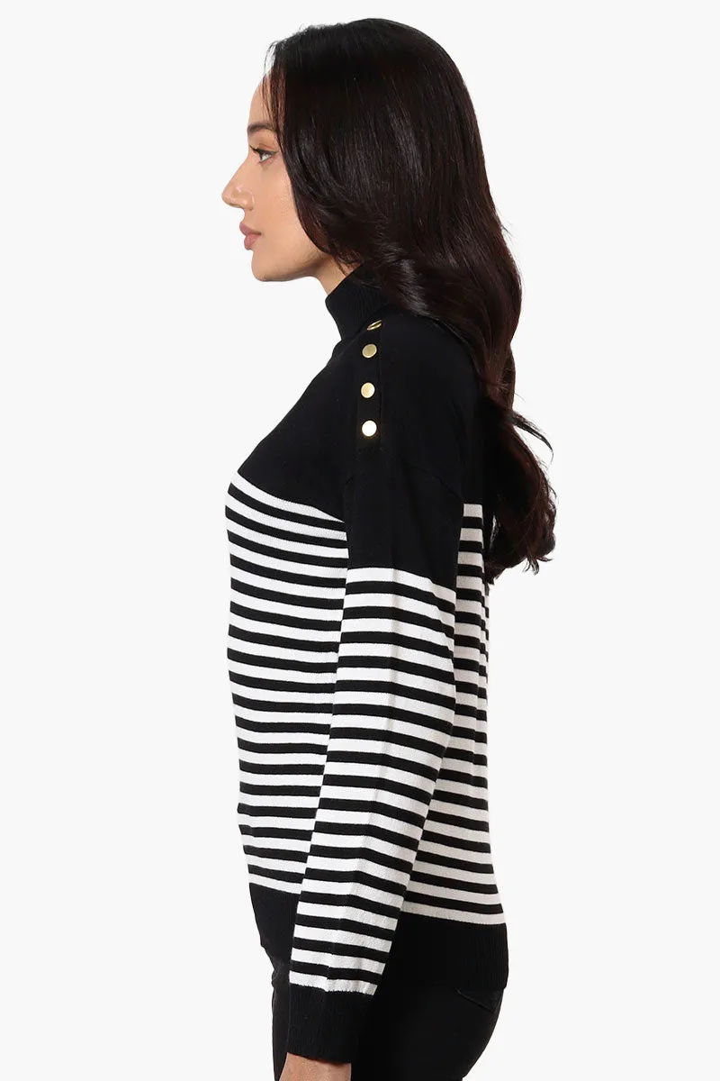 International INC Company Striped Turtleneck Pullover Sweater - Black sold by Fairweather product image thumbnail 2