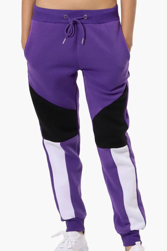 New Look Colour Block Fleece Joggers - Purple sold by Fairweather