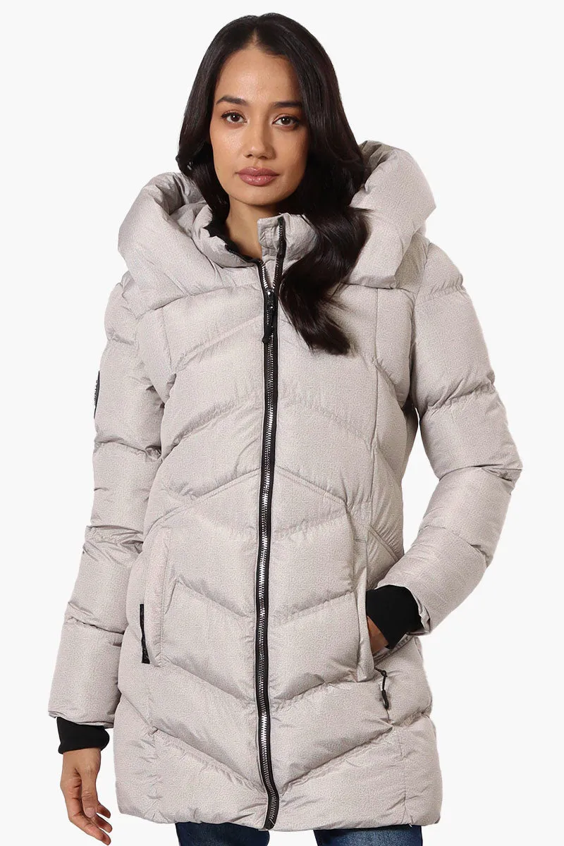 Canada Weather Gear Chevron Quilted Puffer Parka Jacket - Stone sold by Fairweather