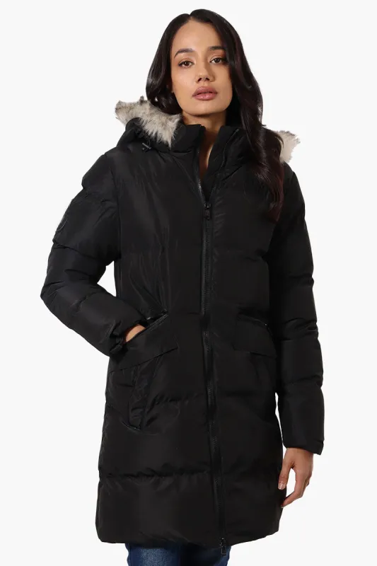 Canada Weather Gear 3/4 Length Puffer Parka Jacket - Black sold by Fairweather