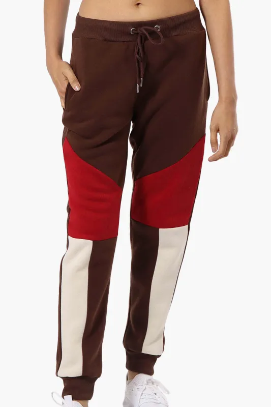 New Look Colour Block Fleece Joggers - Brown sold by Fairweather