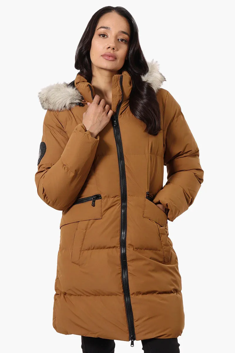 Canada Weather Gear 3/4 Length Puffer Parka Jacket - Camel sold by Fairweather
