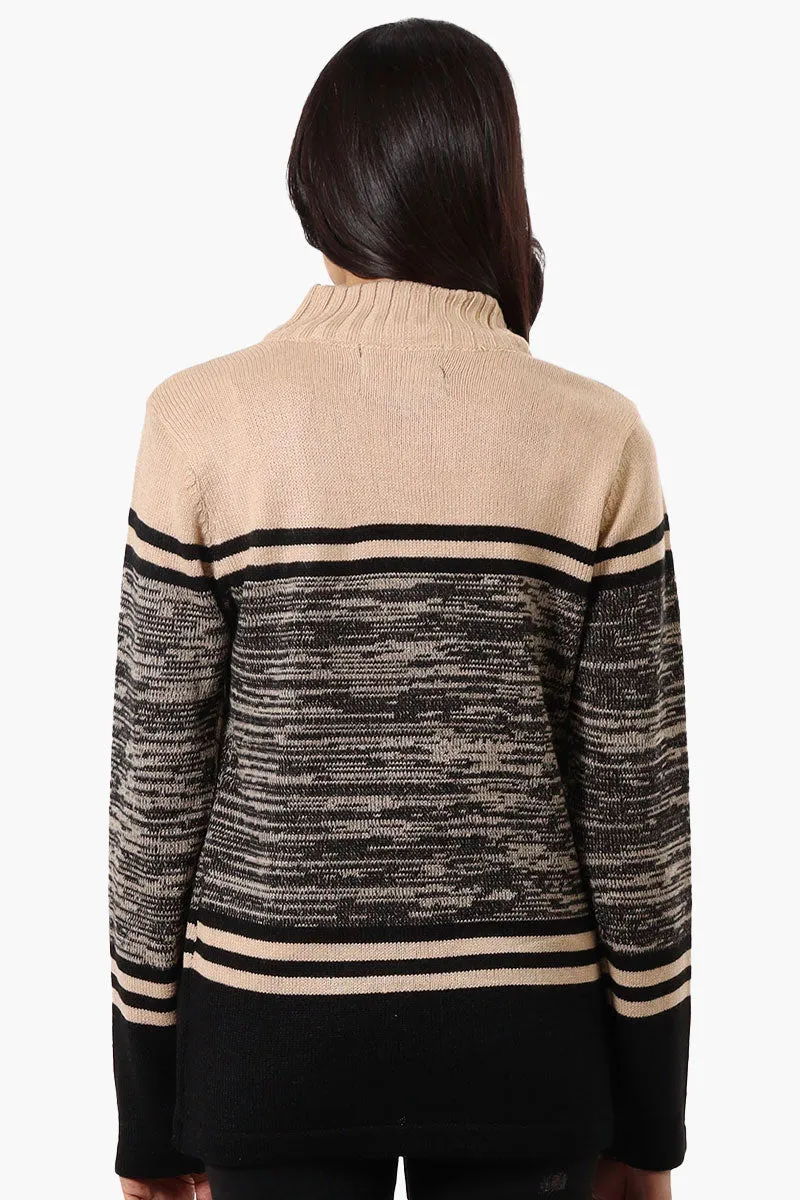 Canada Weather Gear Patterned 1/4 Zip Pullover Sweater - Camel sold by Fairweather product image thumbnail 3