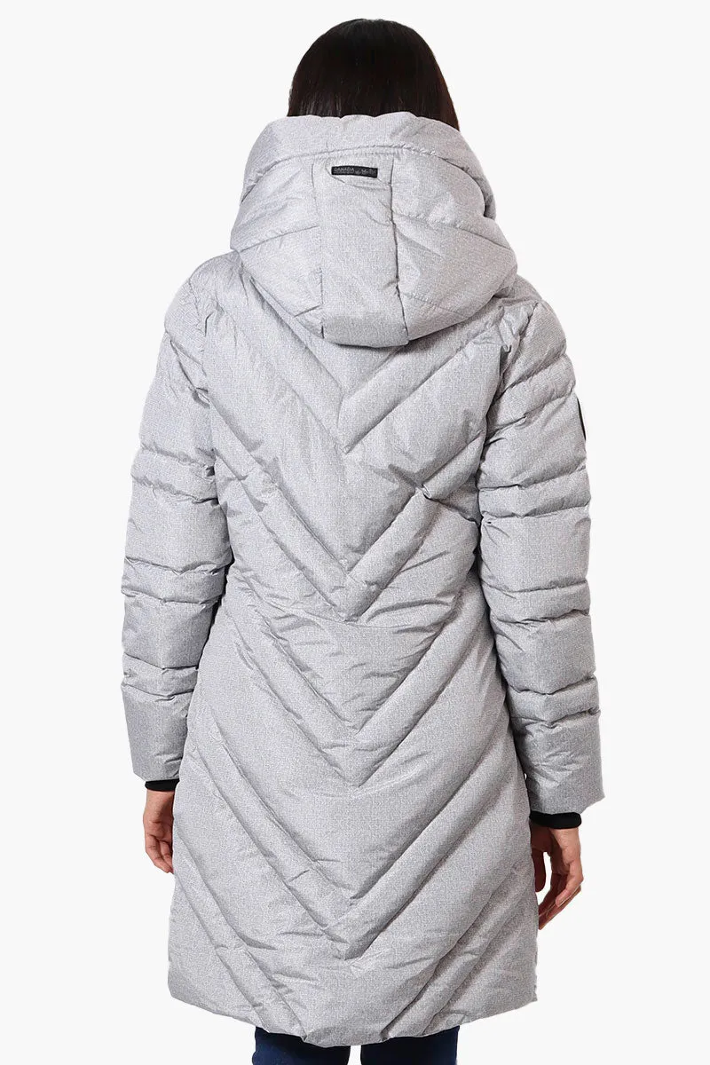 Canada Weather Gear Chevron Quilted Long Parka Jacket - Grey sold by Fairweather product image thumbnail 3
