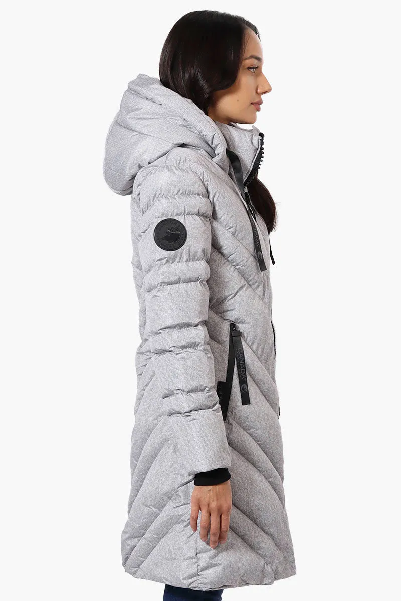 Canada Weather Gear Chevron Quilted Long Parka Jacket - Grey sold by Fairweather product image thumbnail 2