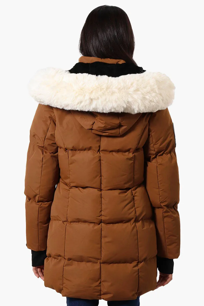 Super Triple Goose Faux Fur Thumb Hole Parka Jacket - Brown sold by Fairweather product image thumbnail 3