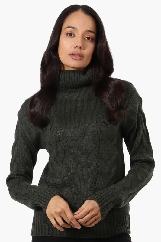 Beechers Brook Knit Turtleneck Pullover Sweater - Olive sold by Fairweather