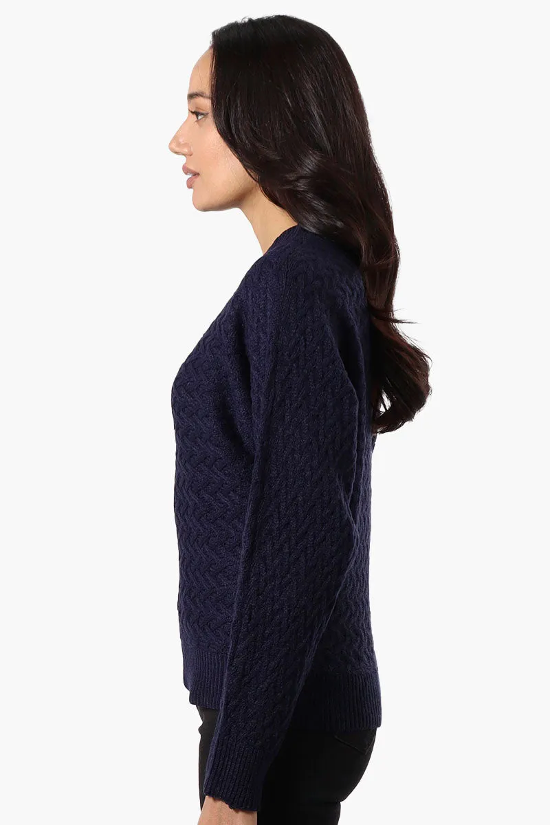 Beechers Brook Cable Knit Mock Neck Pullover Sweater - Navy sold by Fairweather product image thumbnail 2