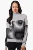 International INC Company Striped Turtleneck Pullover Sweater - Grey sold by Fairweather