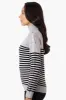 International INC Company Striped Turtleneck Pullover Sweater - Grey sold by Fairweather