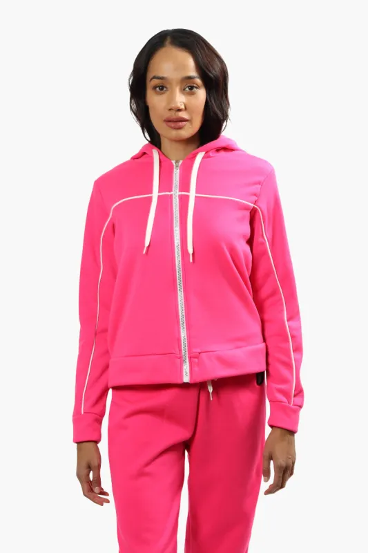 Fahrenheit Solid Piping Detail Hoodie - Pink sold by Fairweather