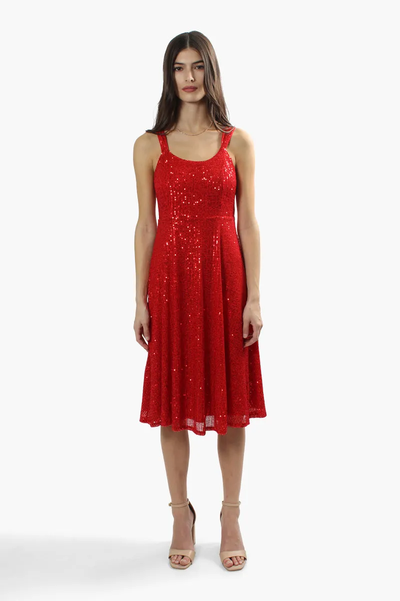 Limite Sleeveless Sequin Cocktail Dress - Red sold by Fairweather