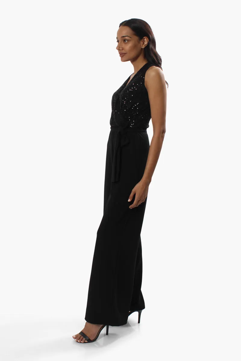 Limite Side Tie Sequin Jumpsuit - Black sold by Fairweather product image thumbnail 2