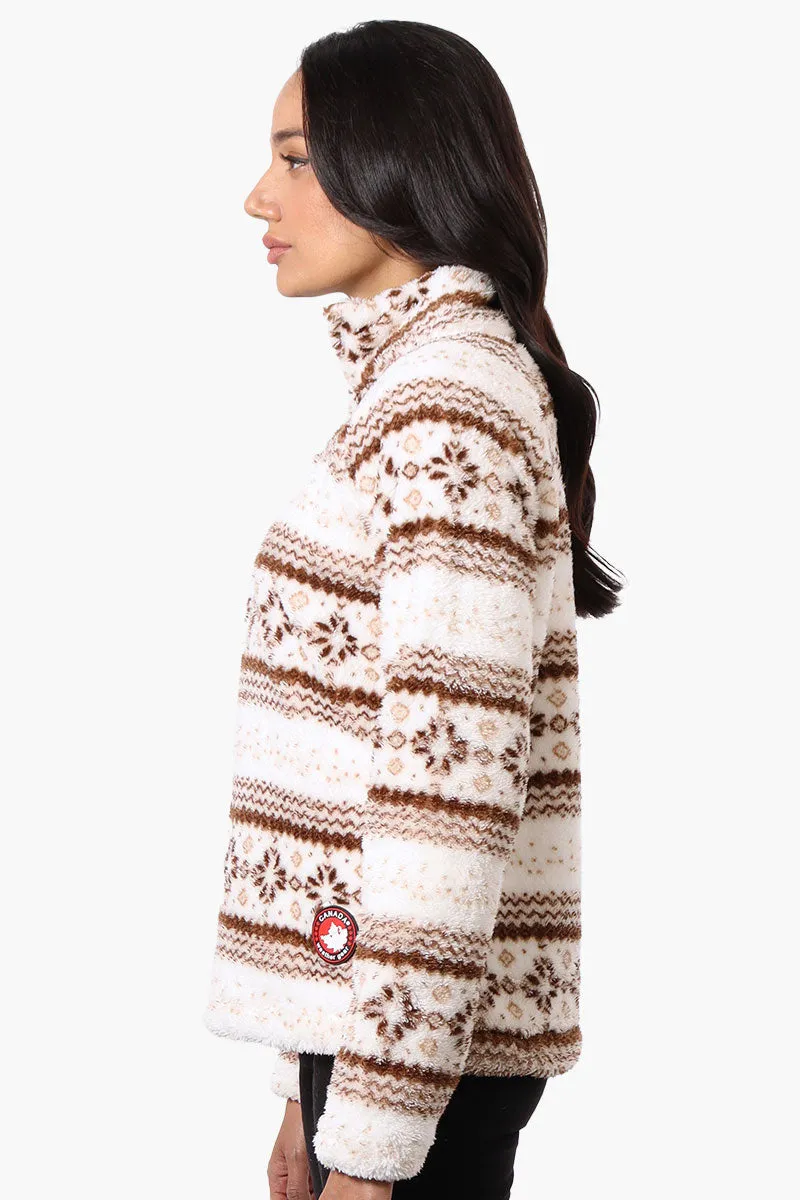 Canada Weather Gear Fair Isle Pattern 1/4 Zip Pullover Sweater - Brown sold by Fairweather product image thumbnail 2