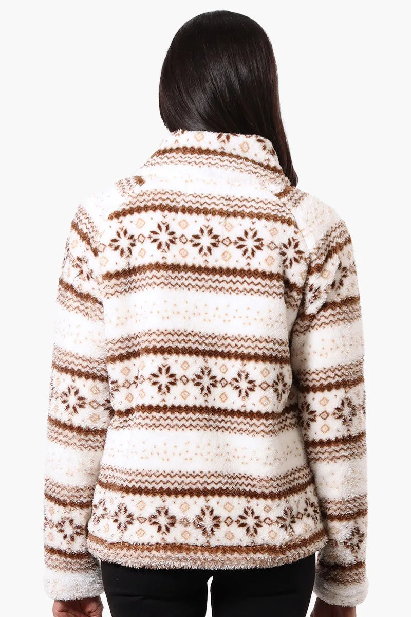 Canada Weather Gear Fair Isle Pattern 1/4 Zip Pullover Sweater - Brown sold by Fairweather product image thumbnail 3
