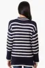 Beechers Brook Striped Mock Neck Pullover Sweater - Navy sold by Fairweather