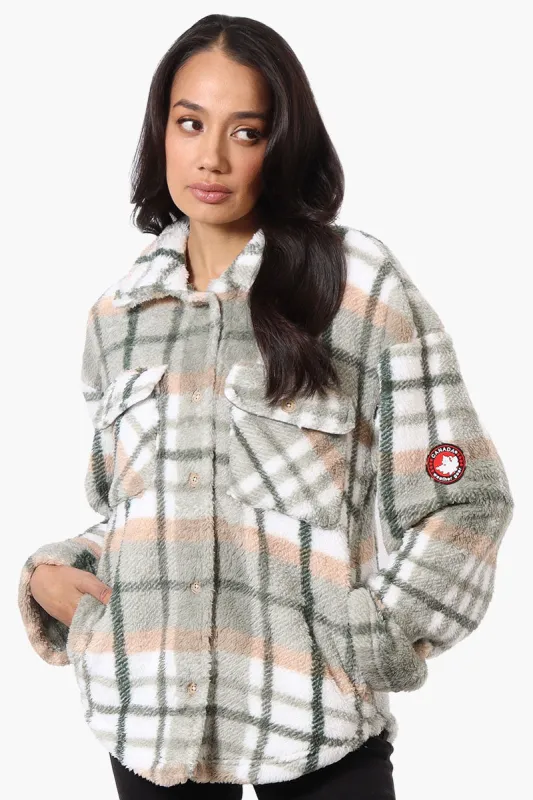 Canada Weather Gear Plush Plaid Lightweight Jacket - Olive sold by Fairweather
