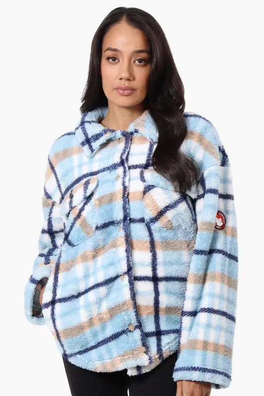 Canada Weather Gear Plush Plaid Lightweight Jacket - Blue sold by Fairweather