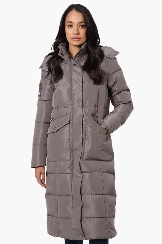 Super Triple Goose Maxi Puffer Parka Jacket - Grey sold by Fairweather